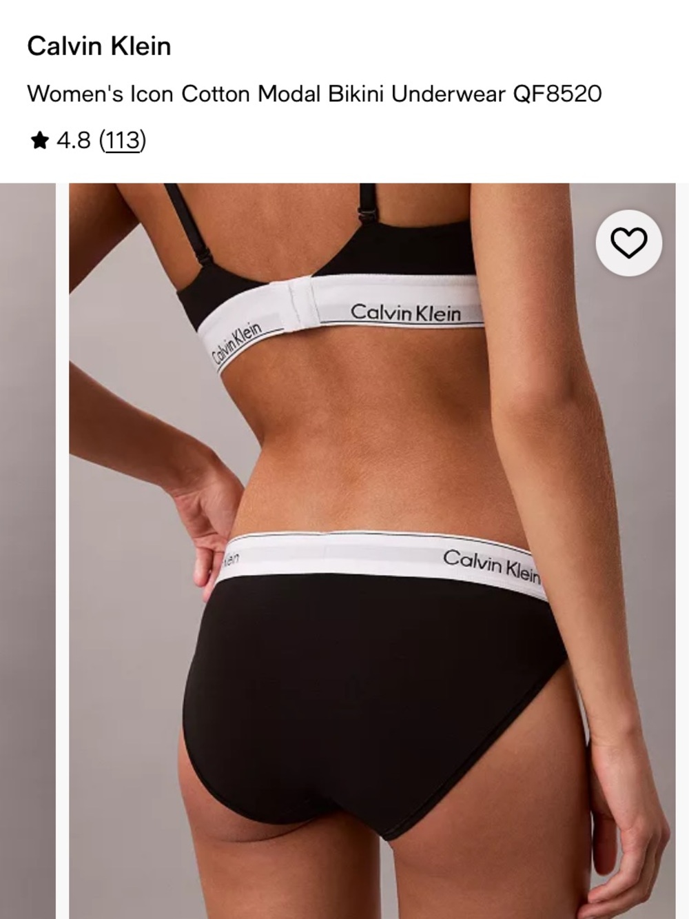 NWT Calvin Klein Black Briefs with White Logo Waistband (5-Pack) - Picture 4 of 5